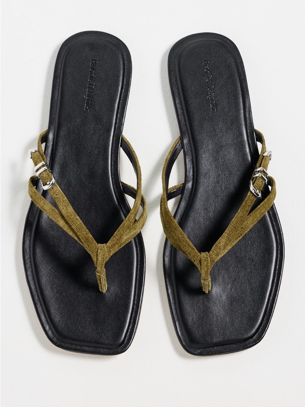 FAVORITE DAUGHTER Cameron Sandals Olive Strappy Thong